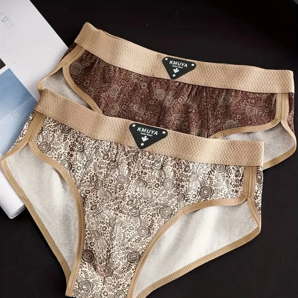 KMUYA Floral Bikini Briefs - Red, White, Green